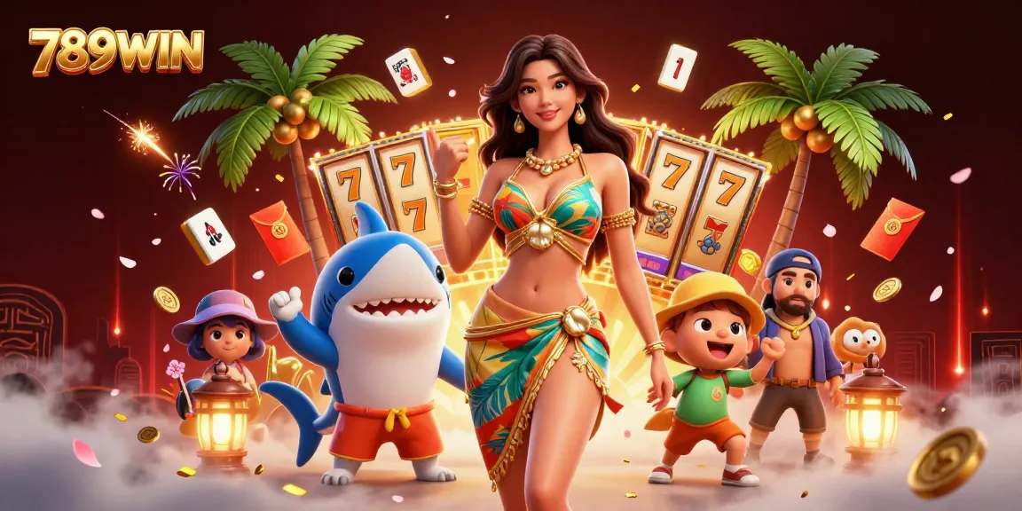Spin the reels at 789WIN in this vibrant casino scene filled with action and excitement.