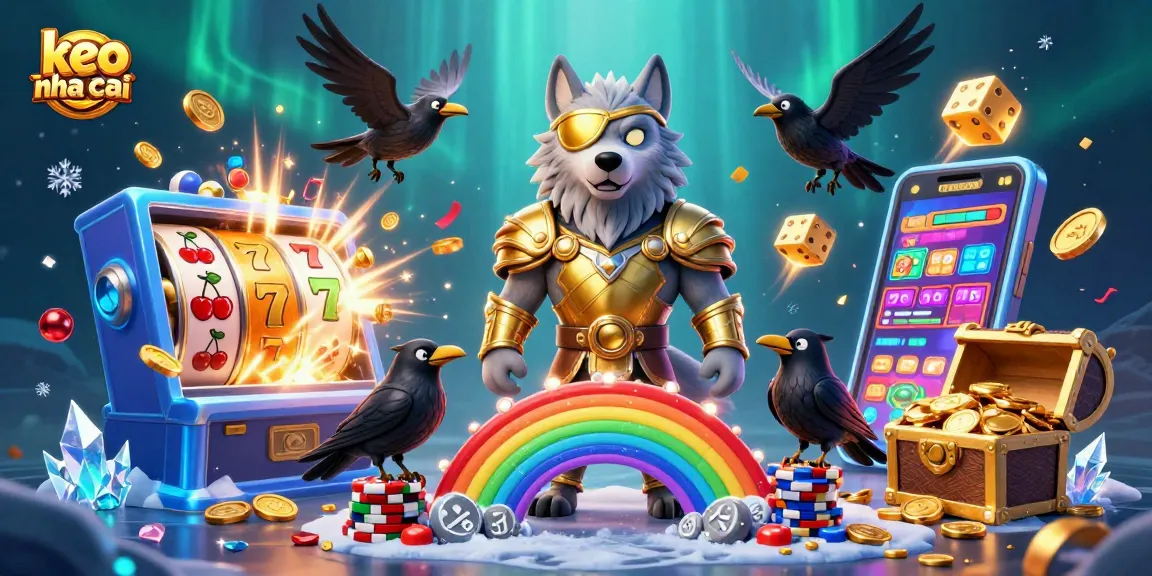 Experience the thrill of keo nha cai with vibrant casino elements and 3D Norse characters.