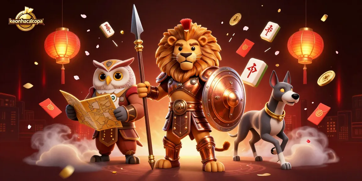 Engage with keonhacaicopa in an action-packed 3D casino scene filled with vibrant characters and dramatic elements.