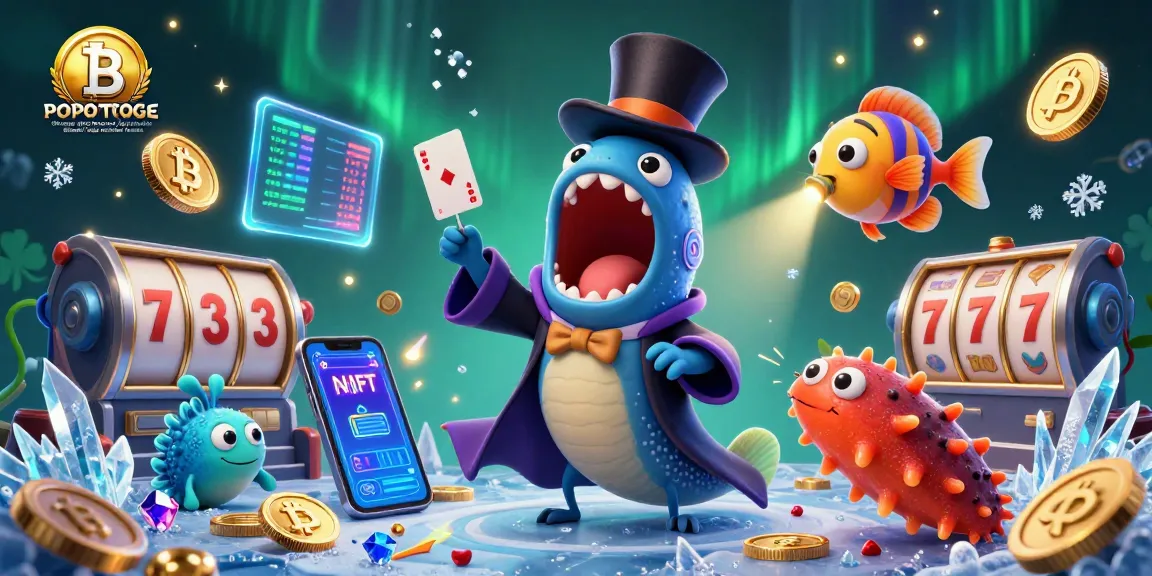 Engage with POPOTOGE Strategi Anti Boncos Slot online & Bandar Togel Konsisten Maxwin through a vibrant 3D illustration showcasing unique casino elements.