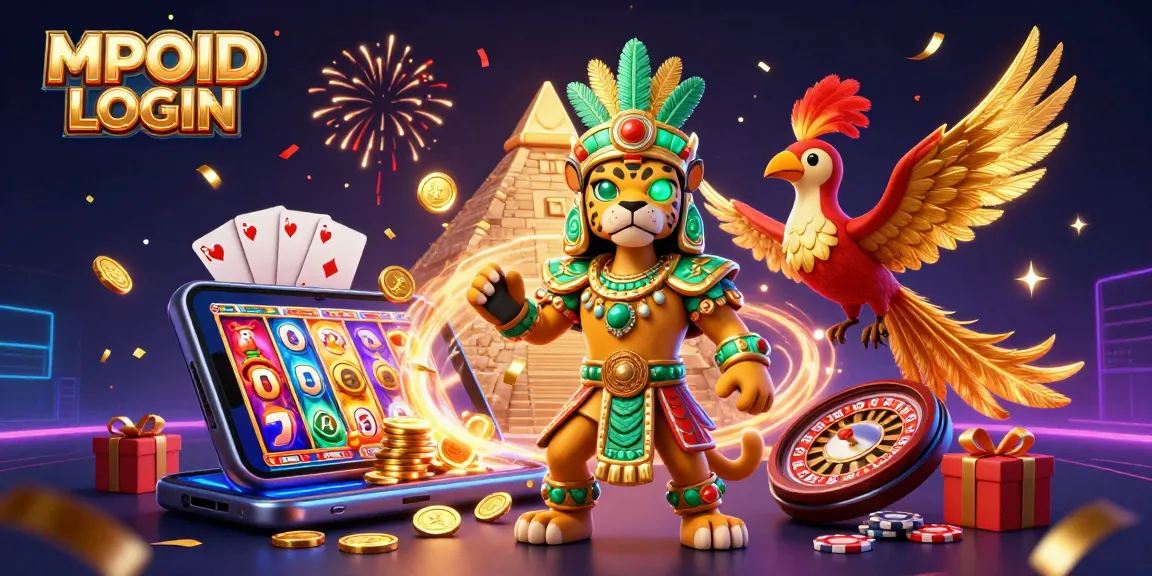 MPOID LOGIN offers vibrant slot experience with Mayan characters, spinning reels, and vibrant game elements.
