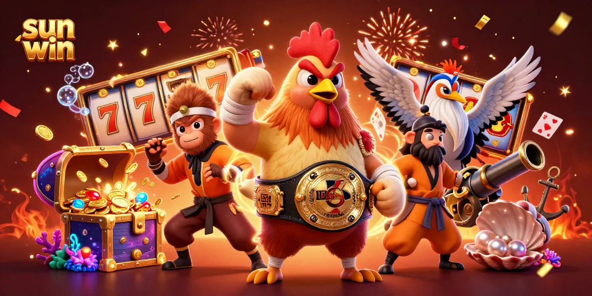 Engage in thrilling gambling adventures with sun win's vibrant casino scene featuring dynamic characters.