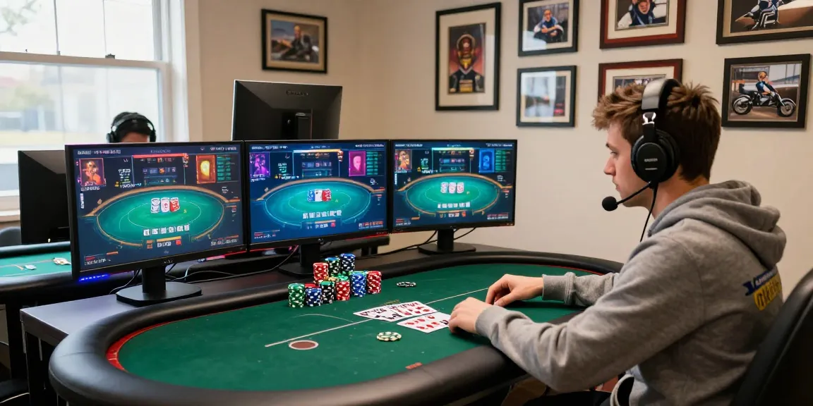 Enthusiastic player engaged in a poker match showcasing Alternatif Link Nagapoker in a dynamic gaming environment.