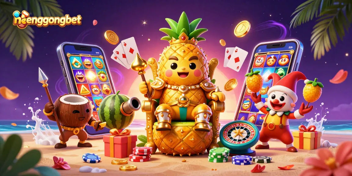 Engage with the vibrant world of hengongbet featuring a golden pineapple king and exhilarating casino elements.