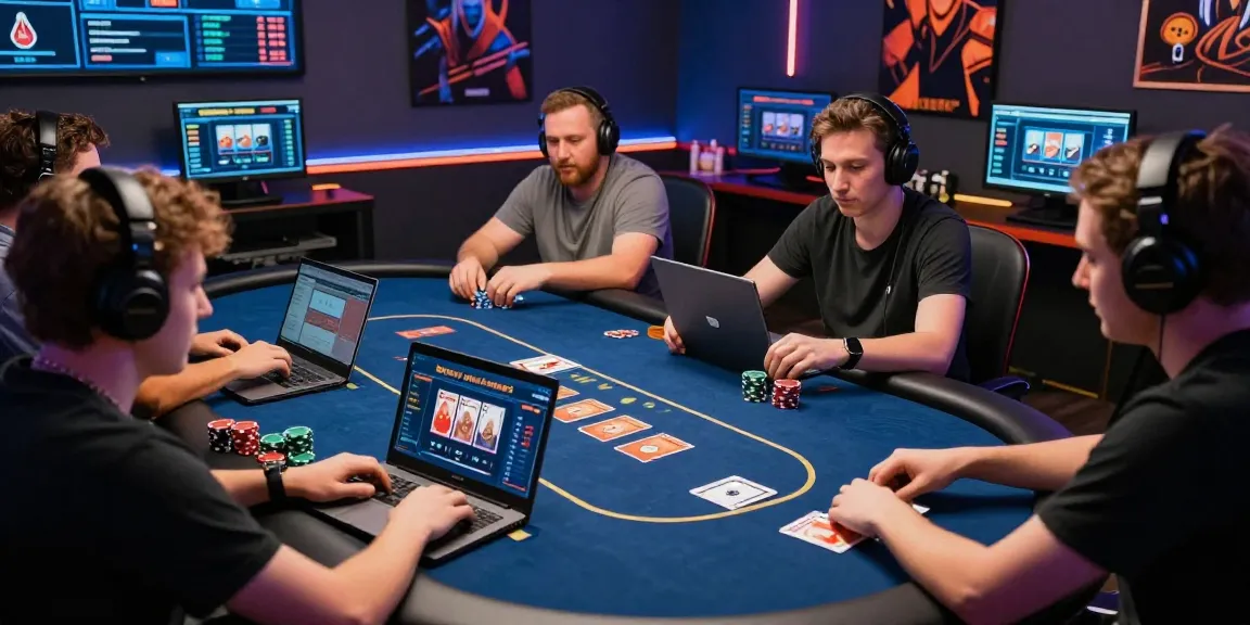 Engaged players in an online poker game at Dominobet, showcasing the excitement of Daftar Dominobet.