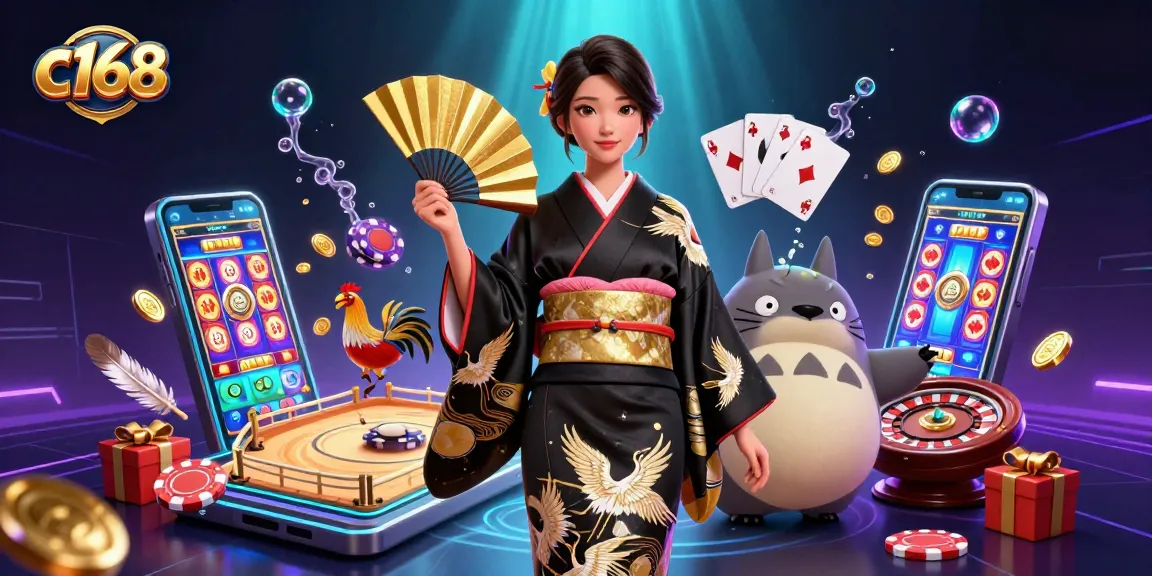 C168 players engage in dynamic cockfighting action, showcasing traditional attire and gambling elements.