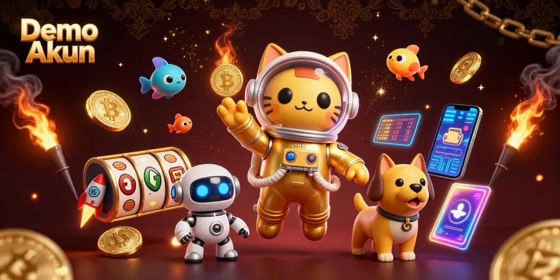 Engage your skills with the Demo Akun platform featuring a vibrant casino-themed scene.