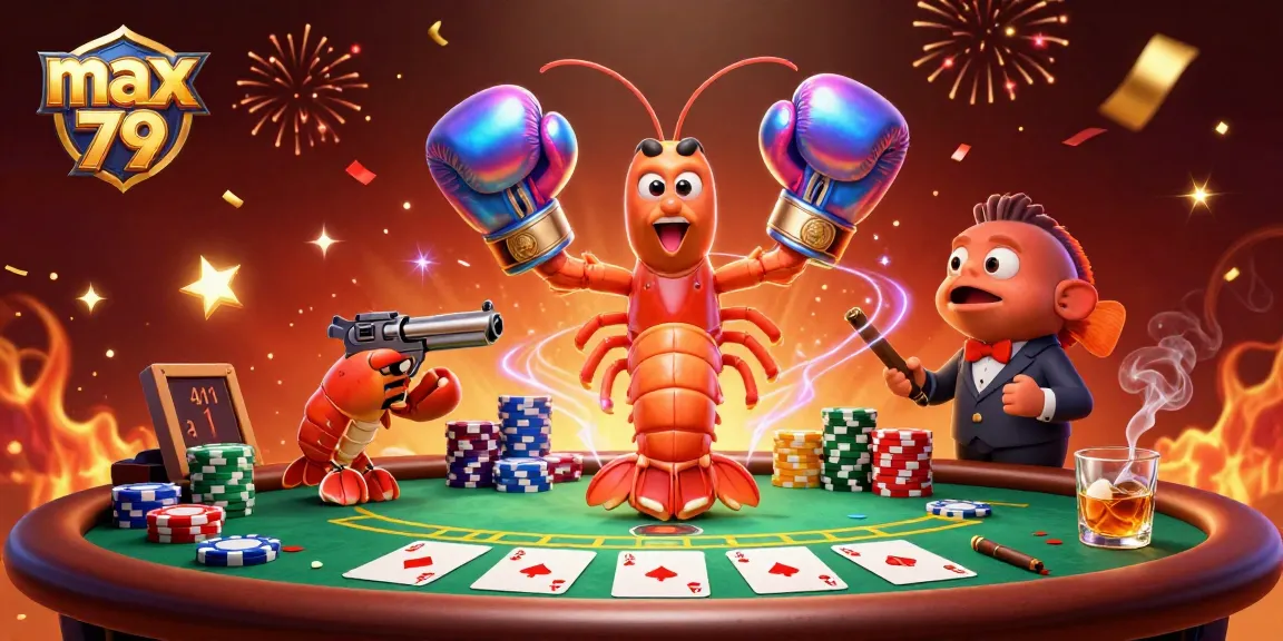 Join the max 79 showdown featuring vibrant casino elements and dynamic characters filling the scene.