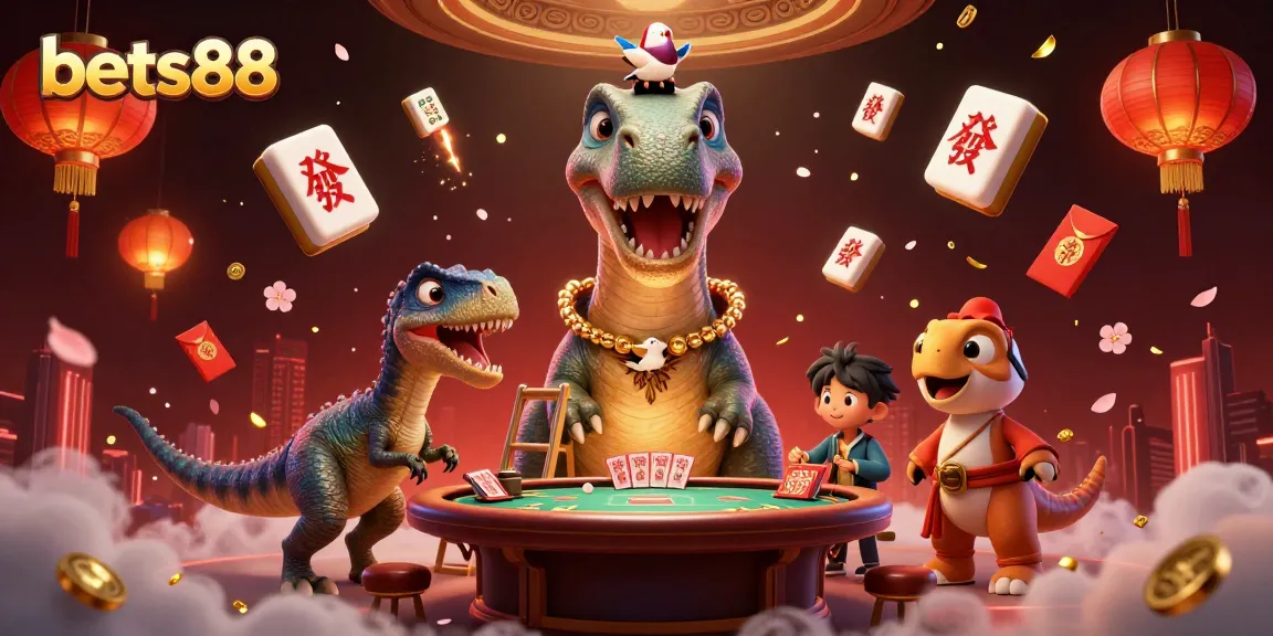 Bets88 immersive casino experience featuring a towering brontosaurus and dynamic gameplay elements.