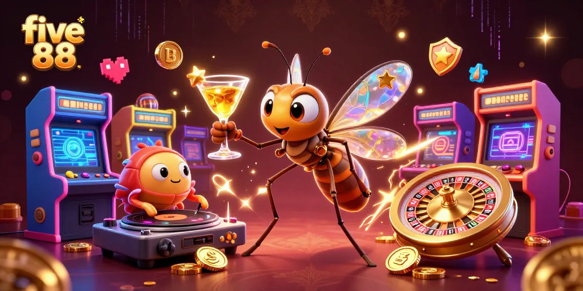 Spin the golden roulette at five 88 casino with vibrant arcade action and colorful gaming elements.
