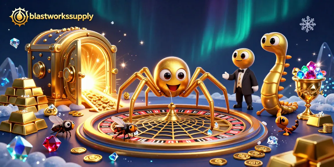 Spin the roulette wheel at blastworkssupply while surrounded by treasures in this vibrant casino scene.