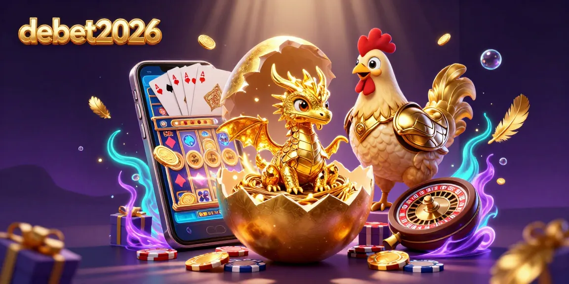 Engage with debet2026 and witness a golden dragon amidst casino elements, delivering thrilling rewards.