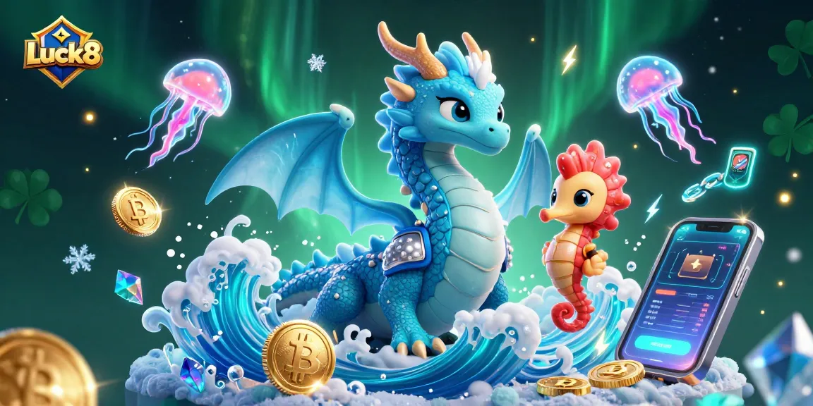 Experience the thrills of Luck8 with a vibrant 3D casino scene featuring dynamic elements of gaming.