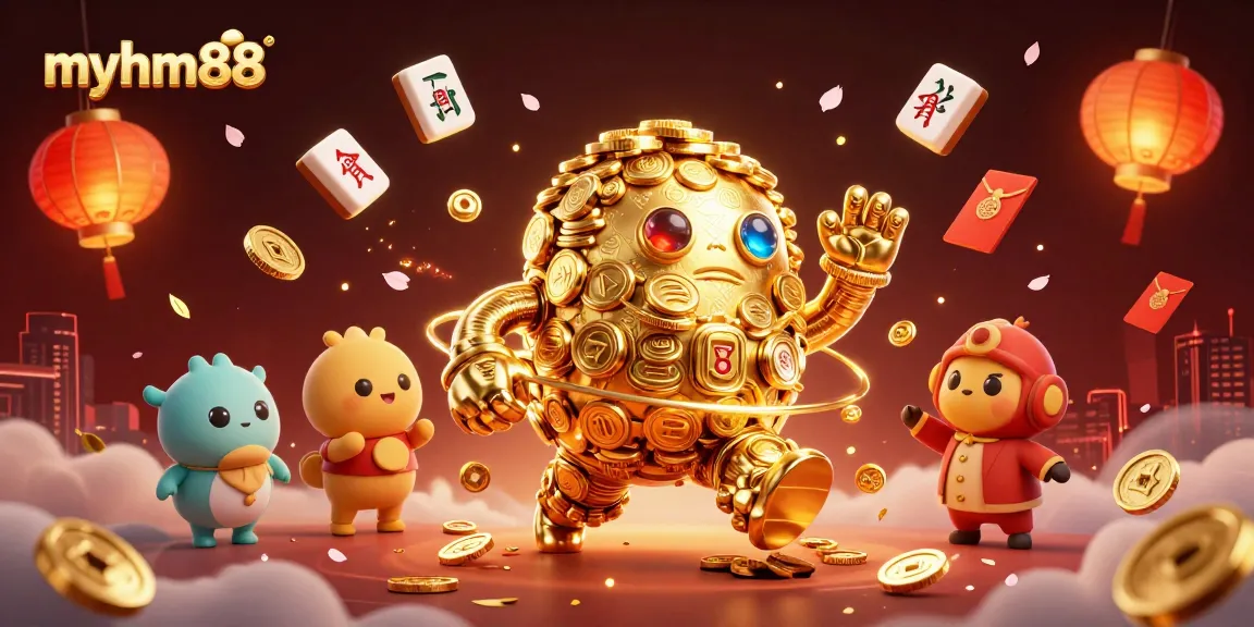 Engage with myhm88's vibrant gaming environment, featuring exciting scenes of golden golems and dynamic casino elements.
