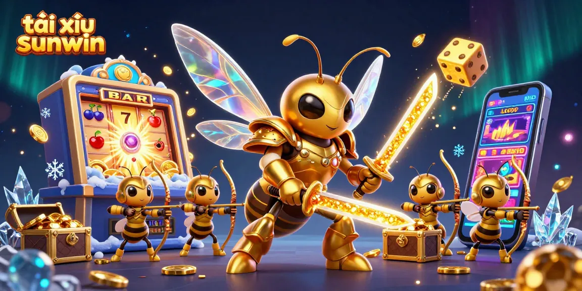 Experience the excitement of tài xỉu sunwin with gold coins, dynamic characters, and vibrant casino elements.