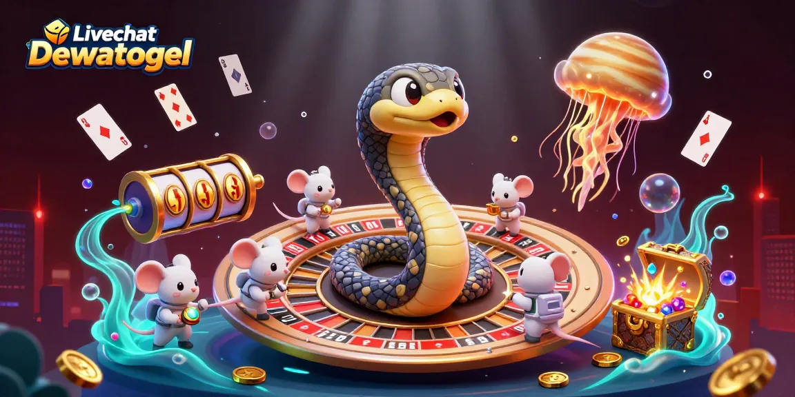 Engage with Livechat Dewatogel and discover exciting betting opportunities in this vibrant casino illustration.