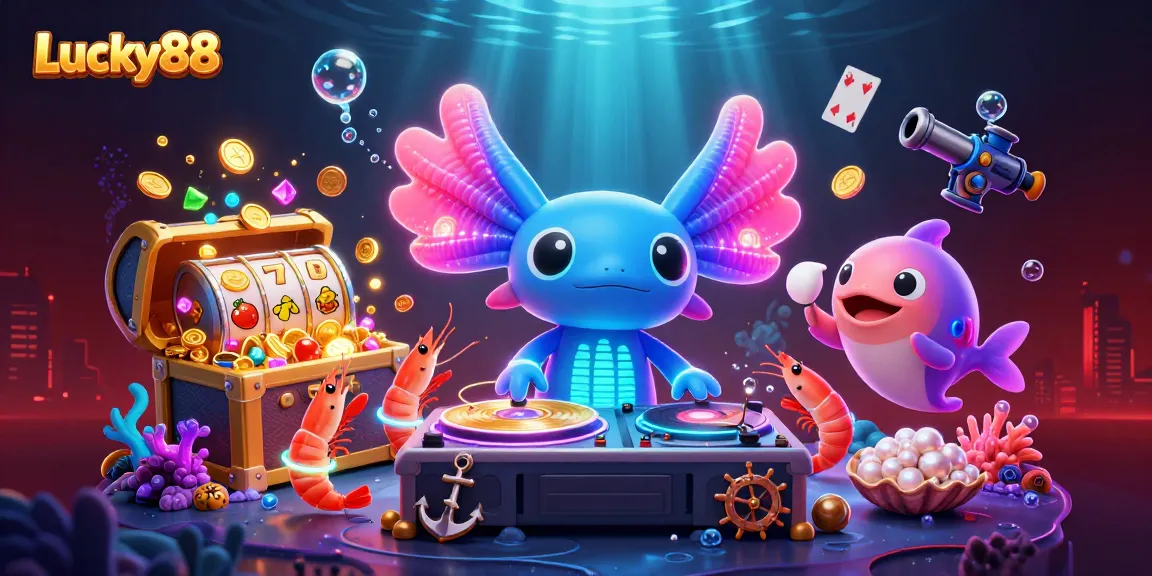 Experience Lucky88's vibrant slot scene with a 3D DJ and treasure elements for thrilling gameplay.