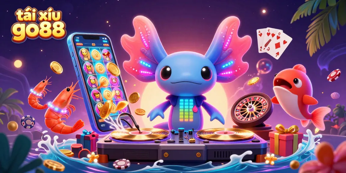 Join the fun with tài xỉu go88 as a vibrant underwater party bursts with colorful casino excitement.