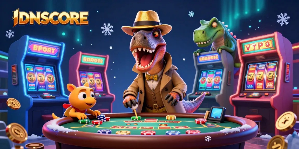 IDNSCORE provides an engaging casino experience featuring slot gameplay, vibrant characters, and dynamic gaming elements.