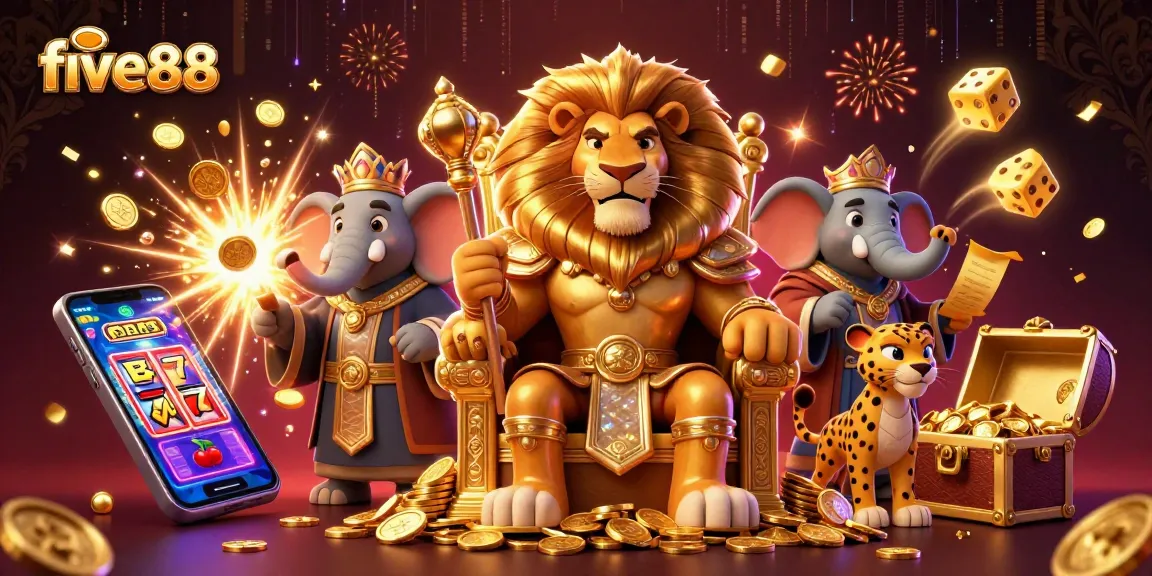 Experience five88 jackpot excitement with vibrant casino characters and dynamic elements.