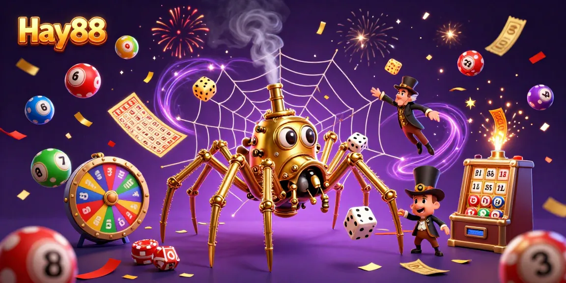 Experience thrilling gaming at Hay88 with a lively scene featuring vibrant lottery elements.