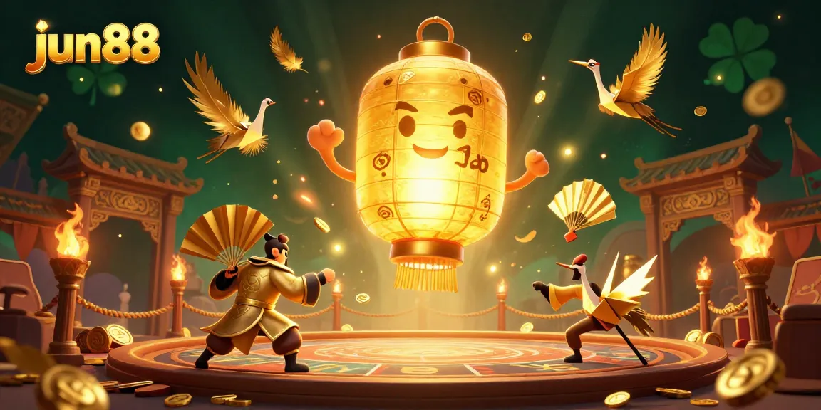 Experience thrilling games at jun88 with dynamic and vibrant casino-themed illustration, showcasing exciting spirit characters.