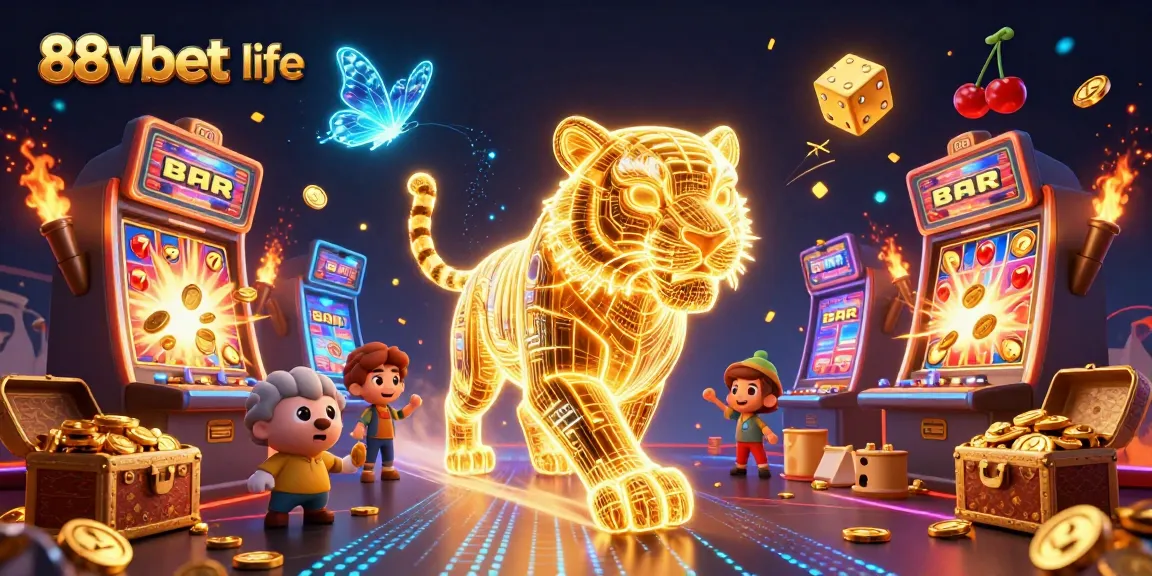Experience the excitement of 88vbet life with a dazzling casino scene full of jackpots and vibrant energy.