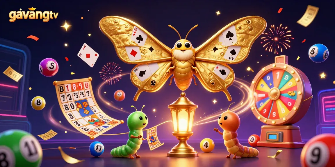 Engage with gavangtv's vibrant casino atmosphere featuring dynamic lottery elements and a colorful celebration.