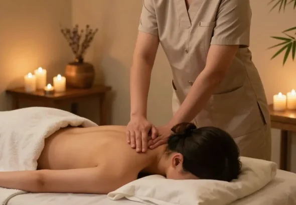 Experience 고양출장마사지 in a tranquil wellness center with soothing ambiance and skilled therapist.