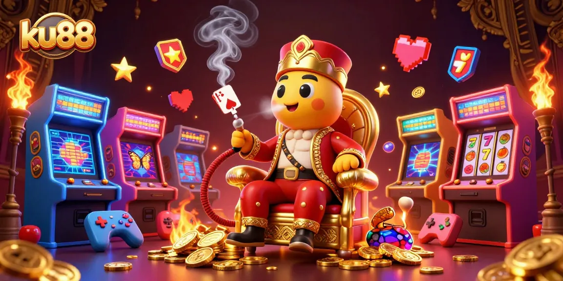 Experience the exciting ku88 gaming realm with a vibrant 3D casino illustration.
