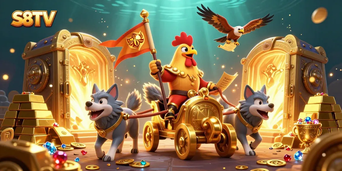 S8TV champions view thrilling sports betting action with dynamic golden elements and engaging characters