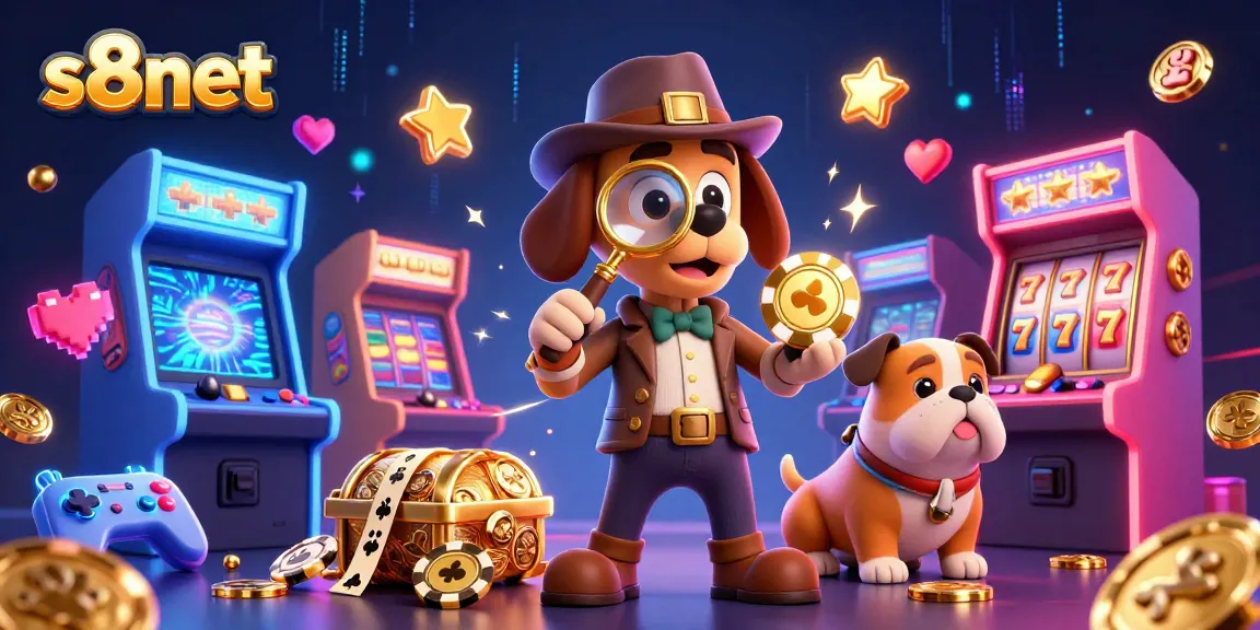 Players immerse in thrilling casino action at s8net, uncovering golden poker chips and jackpot treasure.