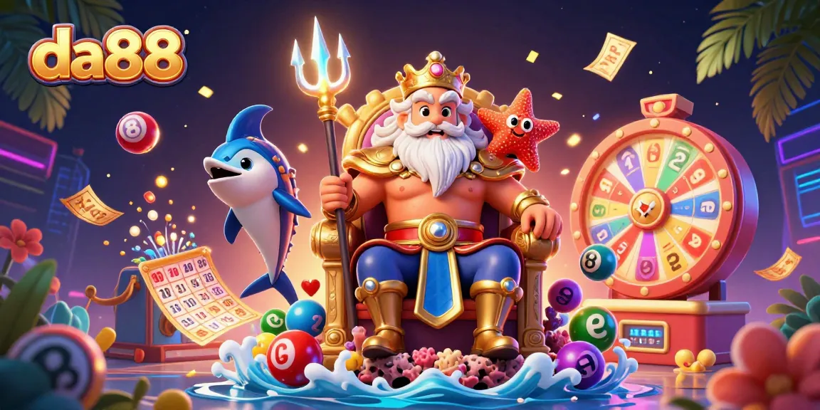 Experience da88's vibrant lottery scene with Neptune and dynamic game elements.