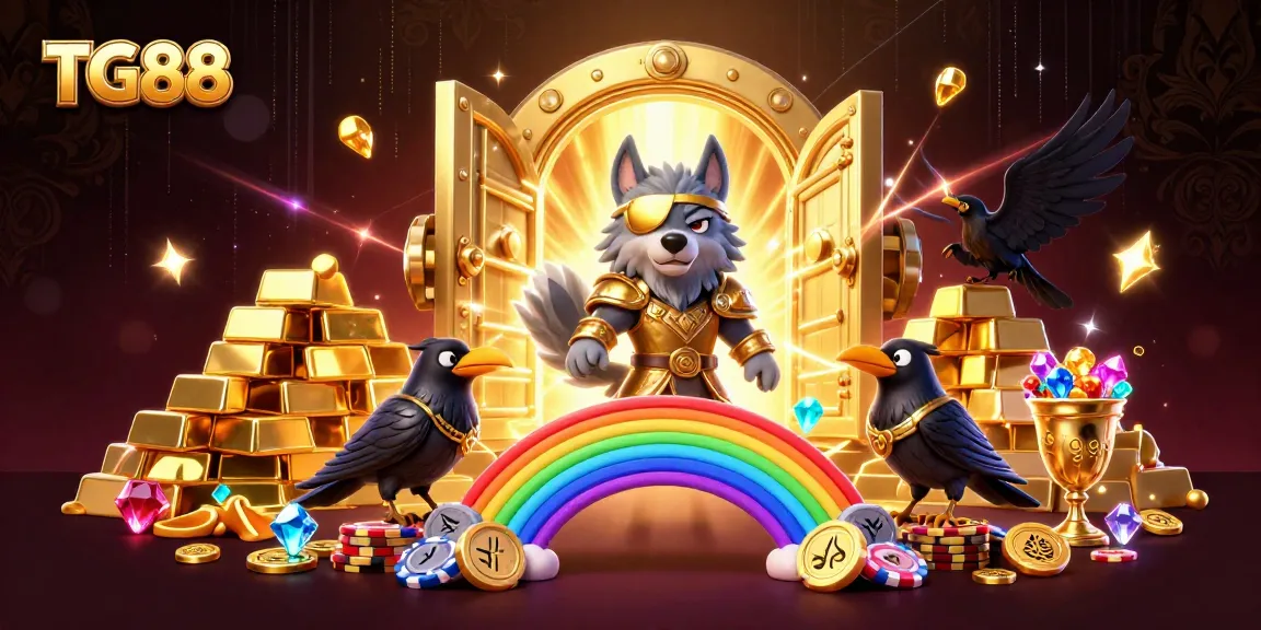 Experience thrilling gameplay at TG88 with Odin and his ravens in a vibrant casino scene.