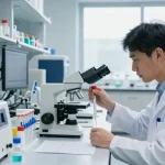 Retatrutide Canada researchers analyzing samples in a modern lab.