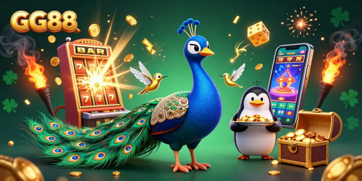 Experience GG88's vibrant casino atmosphere with fantastical characters and jackpot elements.