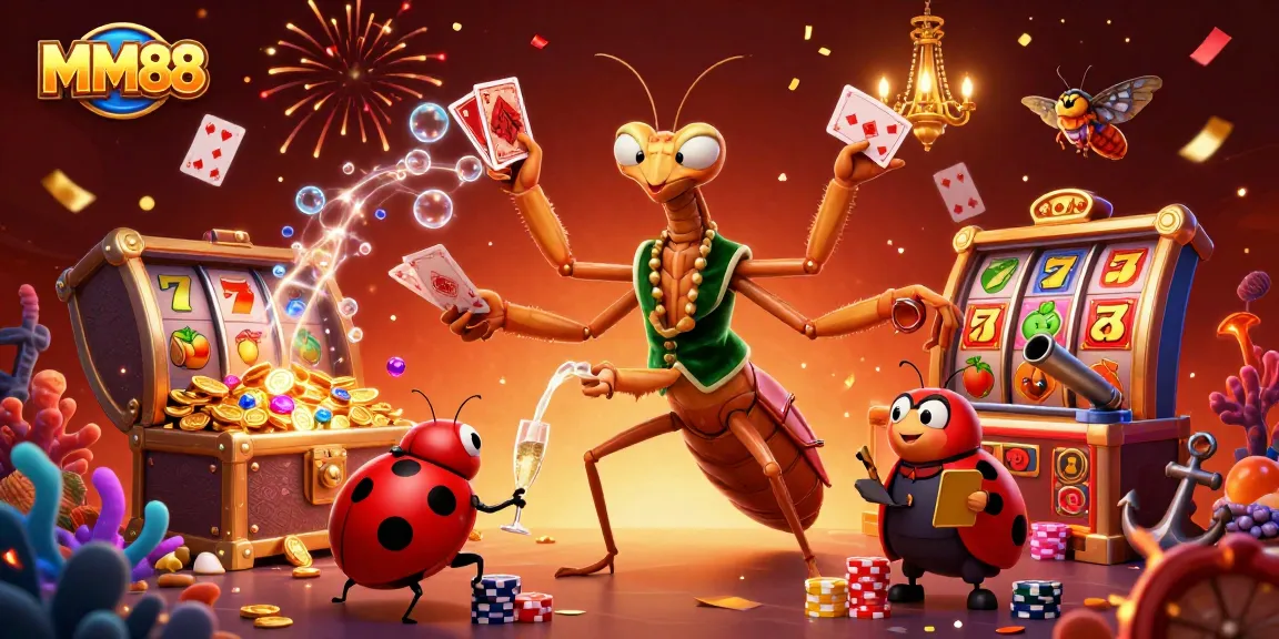 Experience thrilling gameplay at MM88 with vibrant characters and dynamic casino elements.