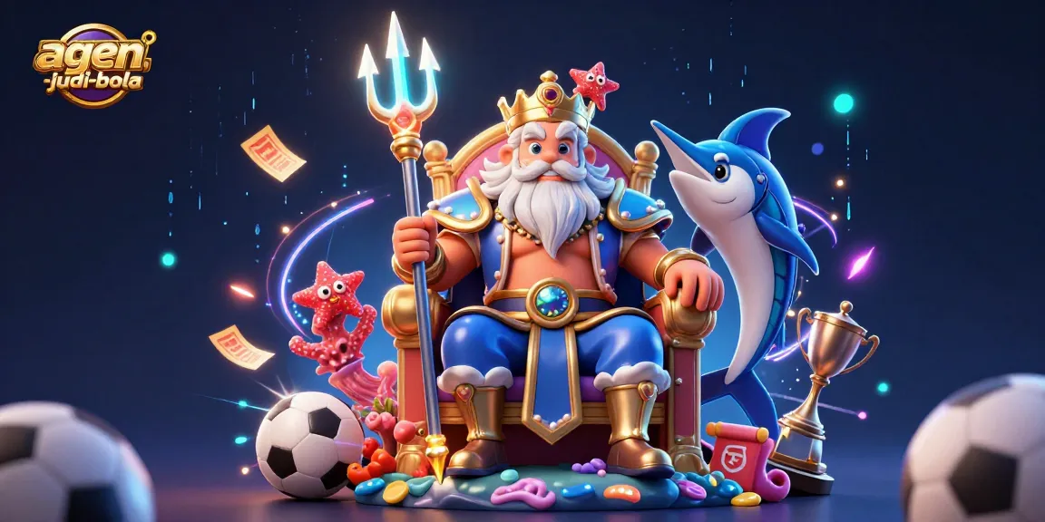 Experience sports betting excitement with agen-judi-bola in a vibrant 3D illustration.