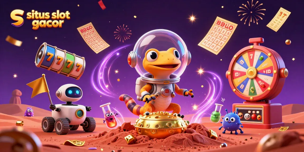 Experience the excitement in a vibrant illustration showcasing situs slot gacor with casino-themed characters and dynamic gaming elements.